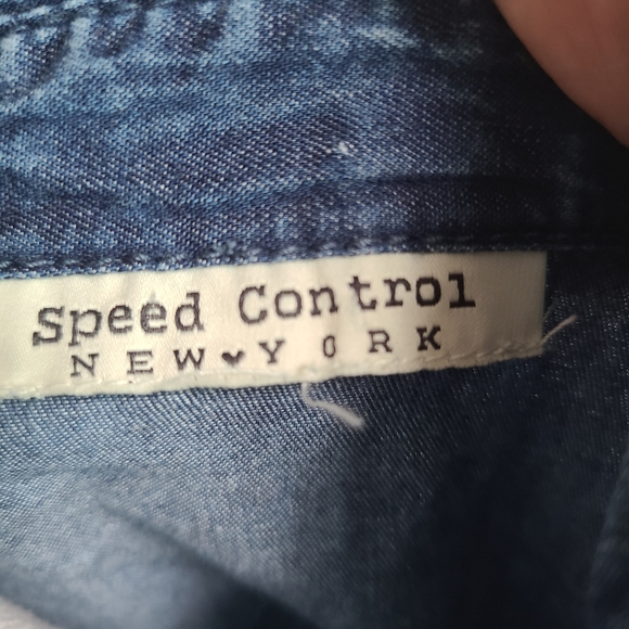 Speed Control Dresses Speed Control New York Acid Wash Chambray